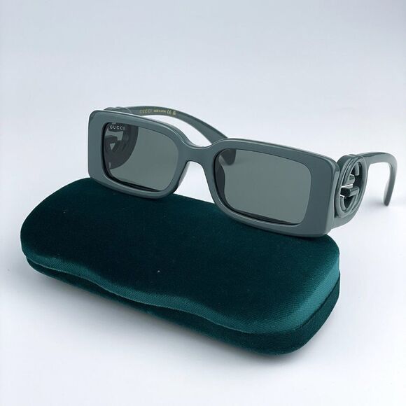 NEW Gucci GG1325S 003 Grey Smoke Grey Rectangle Women Sunglasses main image 11